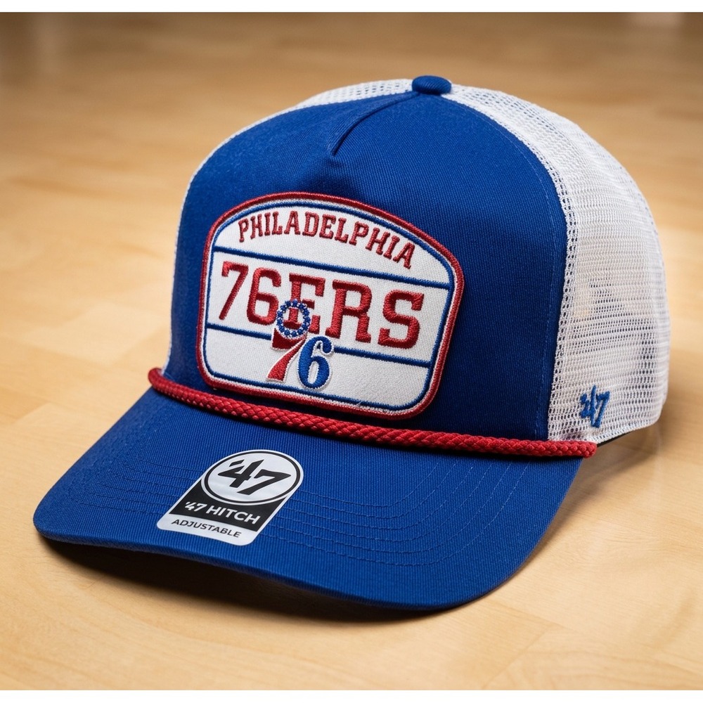 Philadelphia 76ers Hat '47 Brand Hitch Snapback Trucker Cap Rope Retro NBA NWT